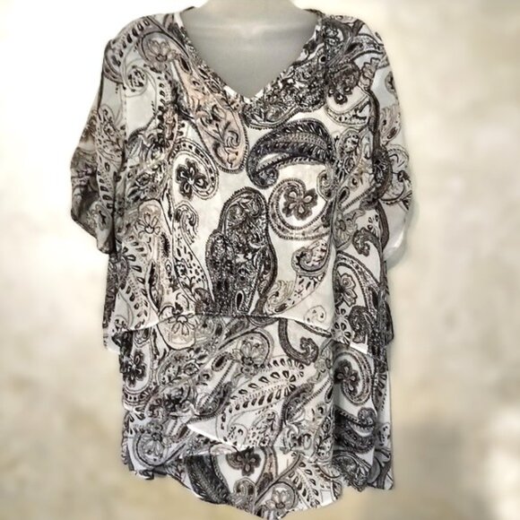 Cato Tops - Cato Layered Tunic Blouse Like New L